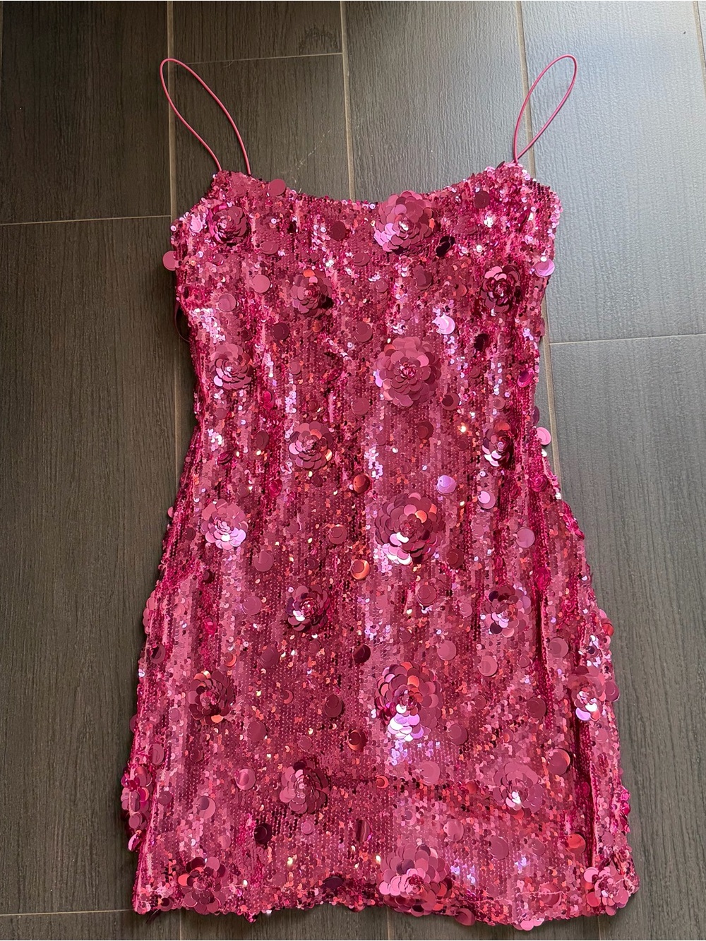 B Darlin Pink Sequin Evening Dress
